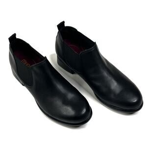 Munro Bedford Black Leather Shoe Bootie Block Heel Womens Size 6.5M New $230